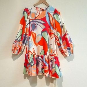 Alexis | Mixed Print Dropped Waist Mini Dress